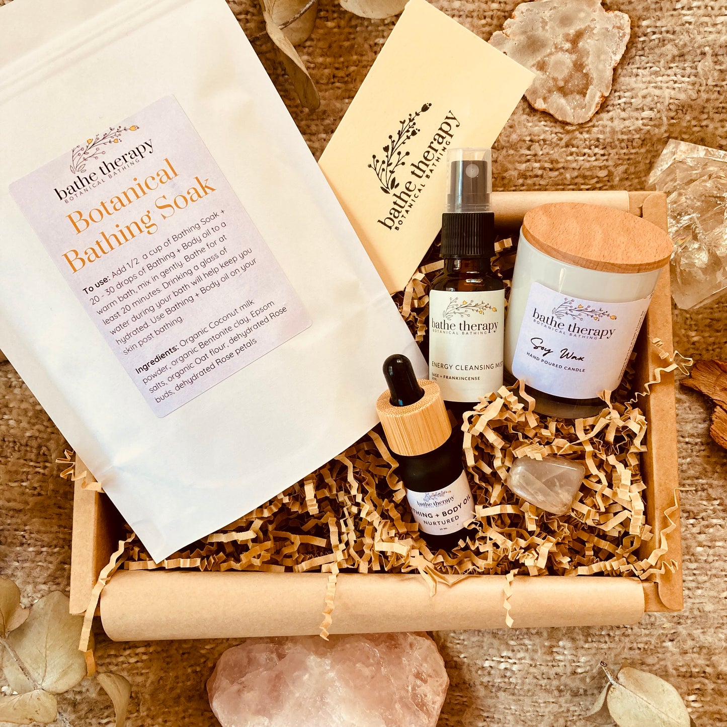 Organic Self-Care bath ritual Gift Box for relaxation, delivered directly Australia