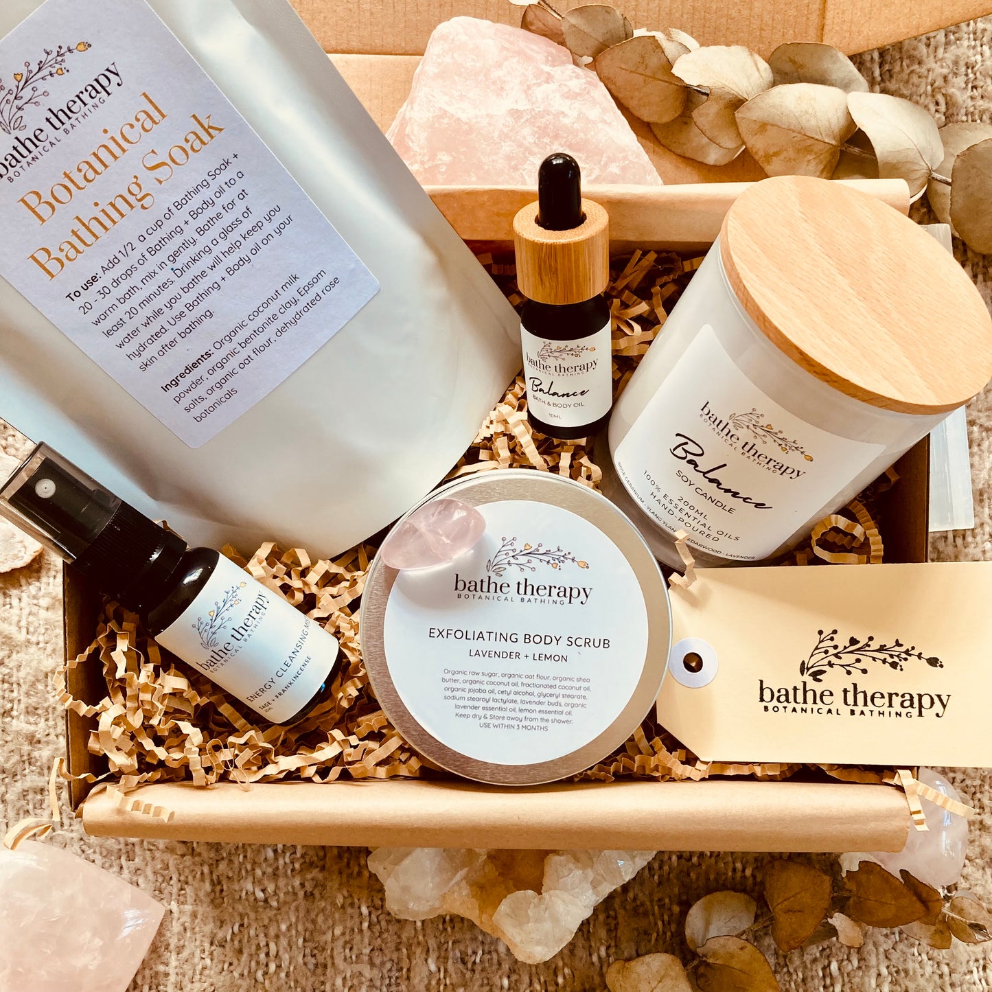 Luxury Spa Gift Box with Soy Candle and Wooden Lid