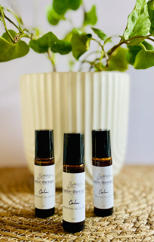 Calm essential oil roll on lavender sweet orange calming nervous system anxiety relief 