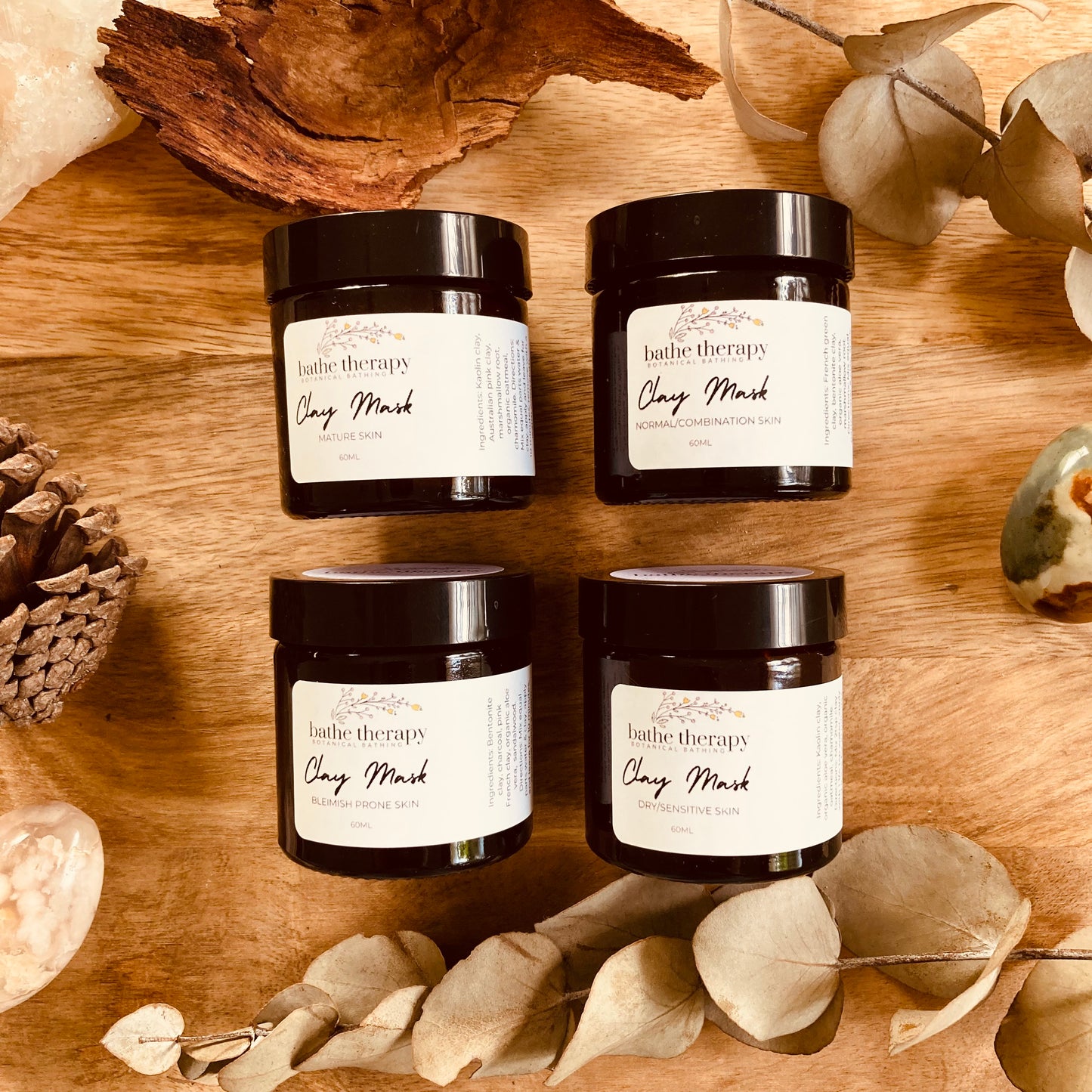 Organic clay mask and botanical face steam gift box set